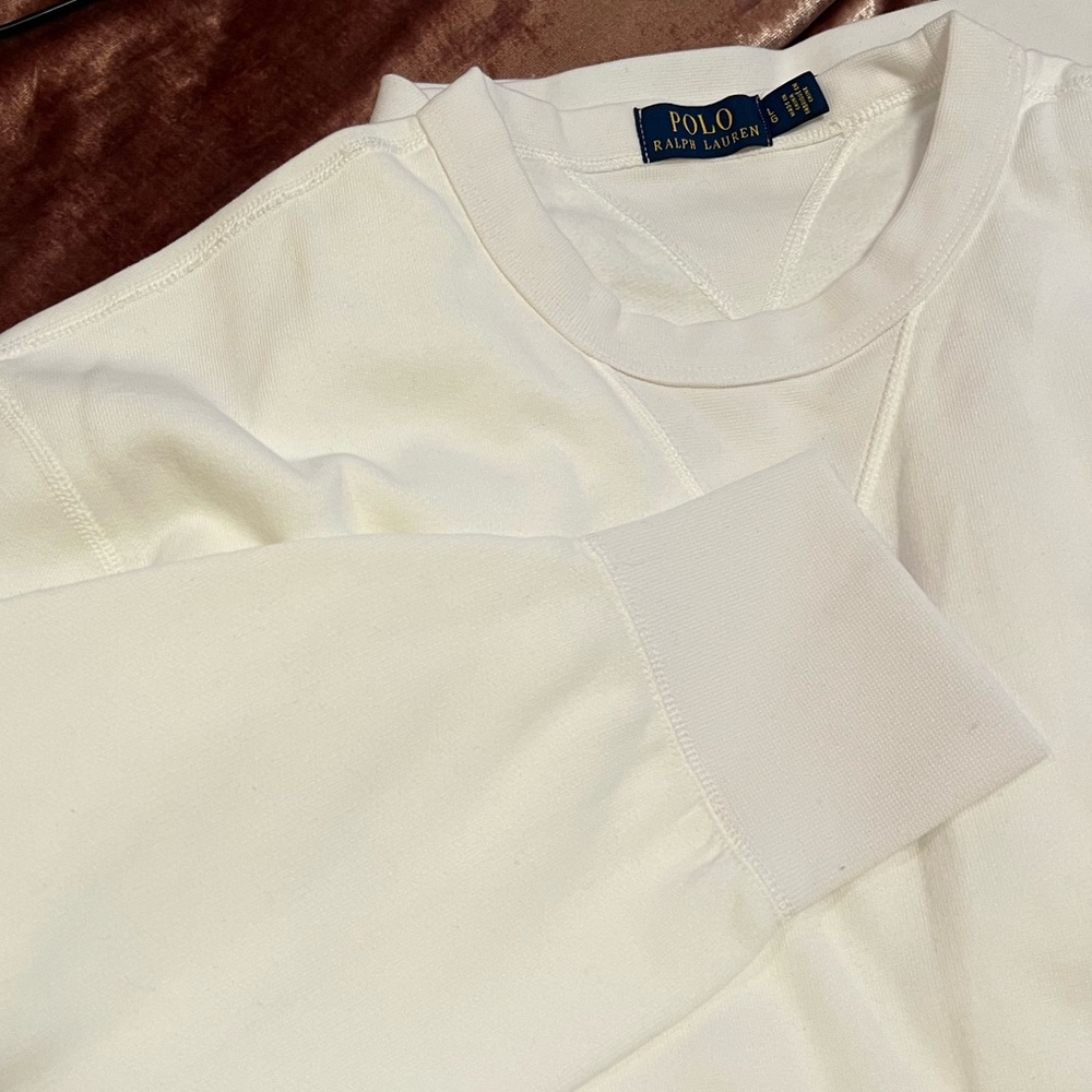 Polo Ralph Lauren Fleece Crewneck Pullover White L - Picture 7 of 8